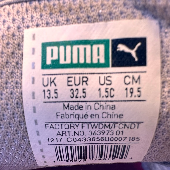 Puma Whirlwind Glitz Glitter Sneakers Silver 1.5C NEW - Picture 2 of 6
